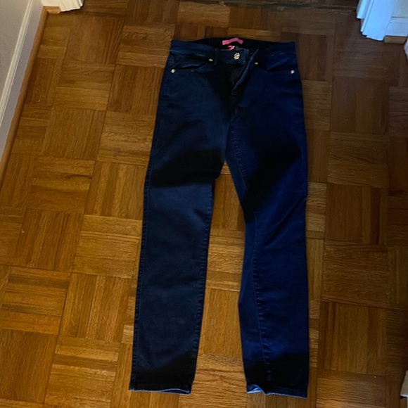 Lilly Pulitzer South Ocean High Rise Skinny Jeans Size 6 cosmic dark Wash - Picture 5 of 13